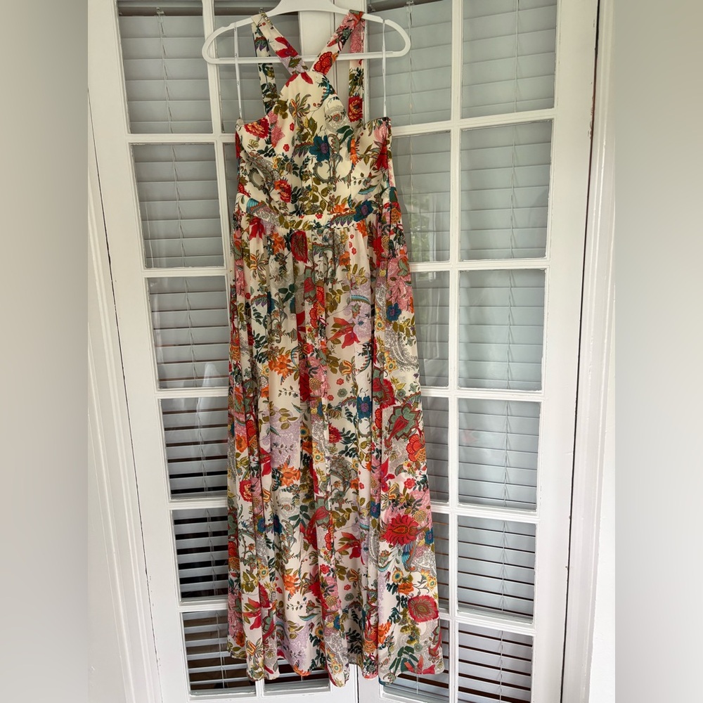 Lulu's Red and Pink Halter Maxi Sundress
